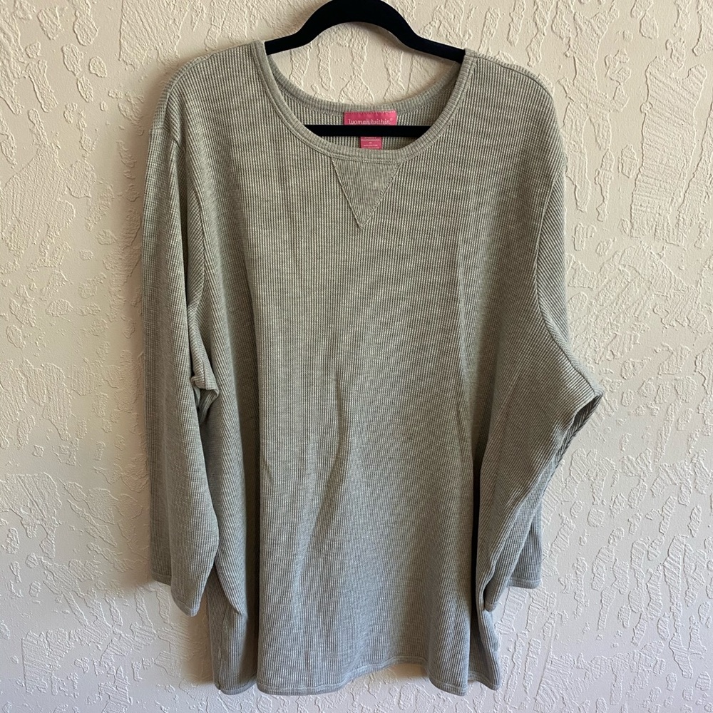 Woman within plus size 4x gray thermal top
